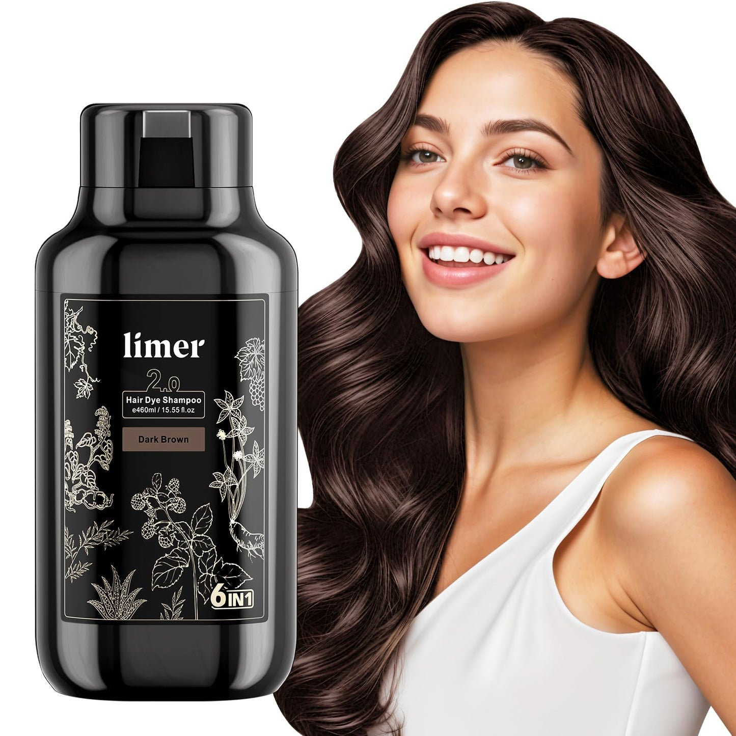 🎨 Transform Your Look Instantly! Limer 6-in-1 Multicolor Hair Dye Shampoo