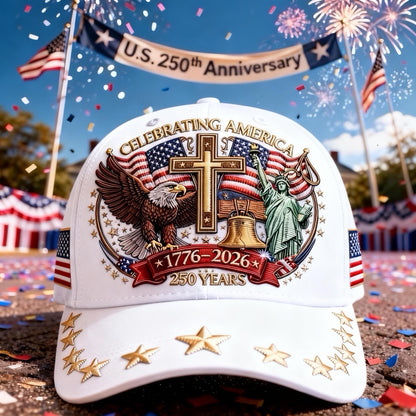 🦅Eagle & Liberty & Cross🎆United States 250th Anniversary Cap🧢