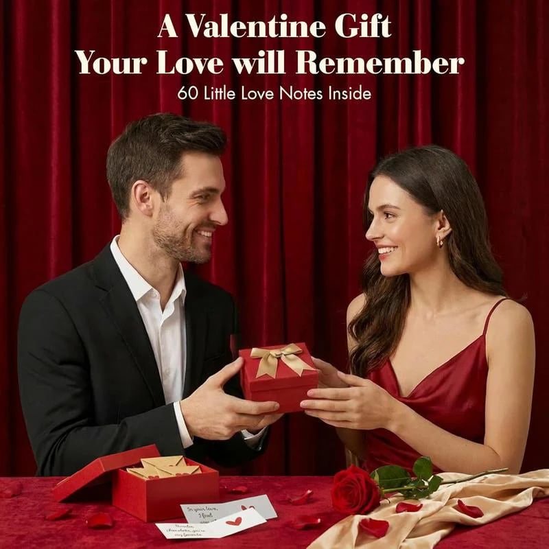 DIY Love Notes Box - Mini Blank Cards & Envelopes for Him Her