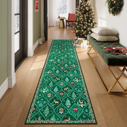 🔥LAST DAY 49% OFF🦌🎄🎅Christmas Deer Santa Long Rug