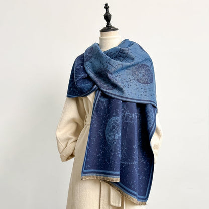 ✨Starry Sky Pattern Fringe Scarf