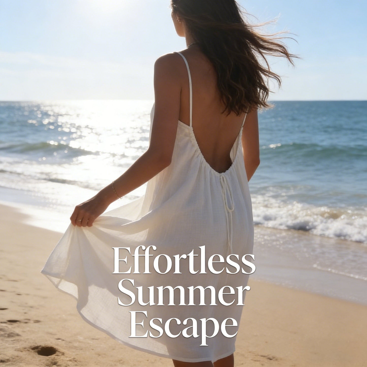 Women's Solid Color Backless Cami Dress