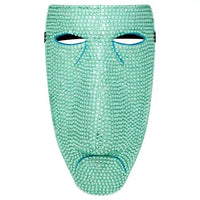 Bling Shock Green Rhinestone Half Mask