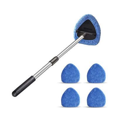 Car Window Cleaner with 4 Washable Reusable Microfiber Pads