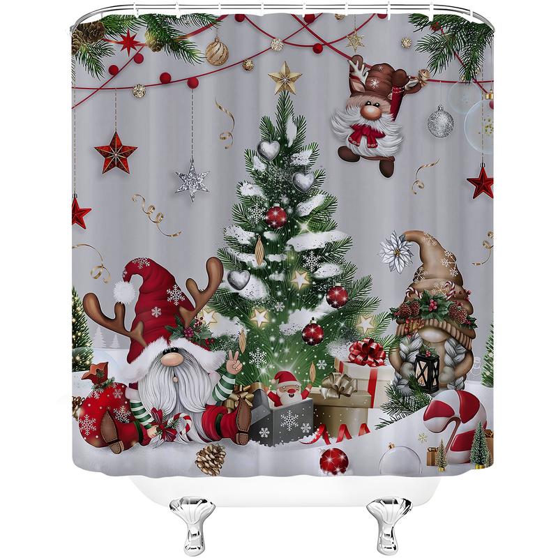 🎄Christmas shower curtain decoration