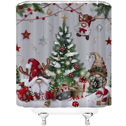 🎄Christmas shower curtain decoration