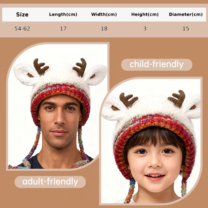🎄Original design festive Christmas deer antler hat🦌
