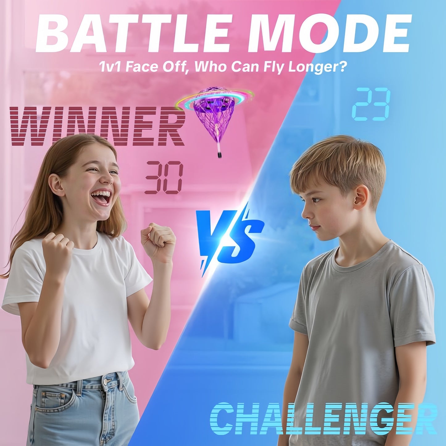 🔥2025 New Adjustable Hand Operated Flying Orb Ball Drone with LED Lights