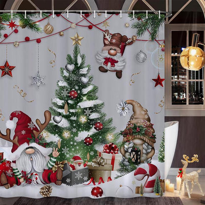 🎄Christmas shower curtain decoration