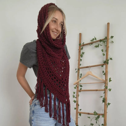 Bohemian style triangular shawl🍂