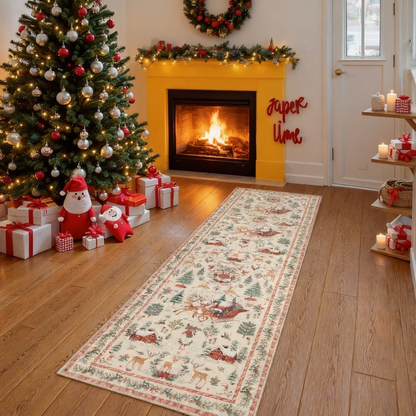 🔥LAST DAY 49% OFF🦌🎄🎅Christmas Deer Santa Long Rug