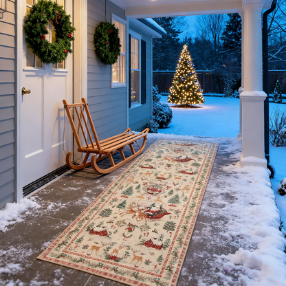 🔥LAST DAY 49% OFF🦌🎄🎅Christmas Deer Santa Long Rug
