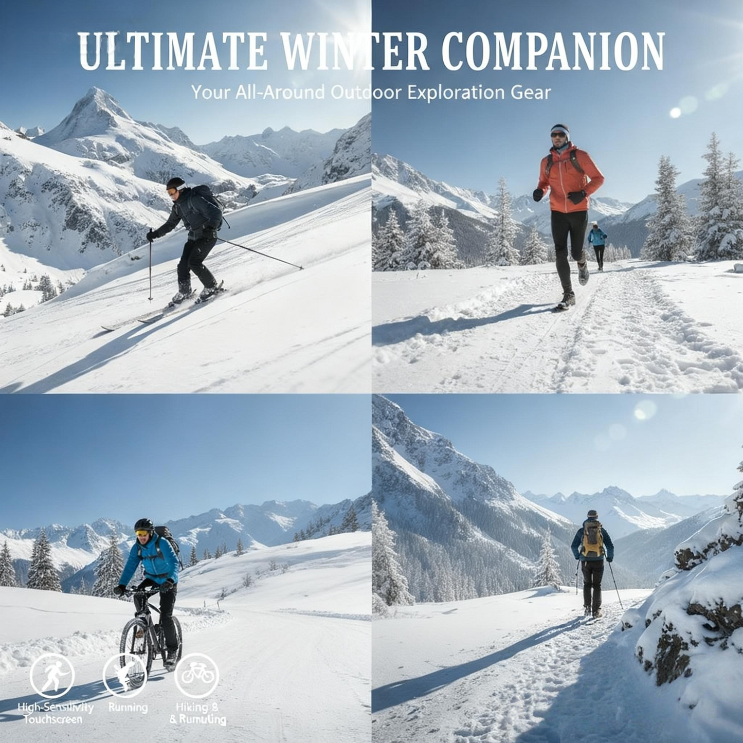 Winter Gloves Women Men Ski Snow Gloves Liner Thermal Warm Touch Screen